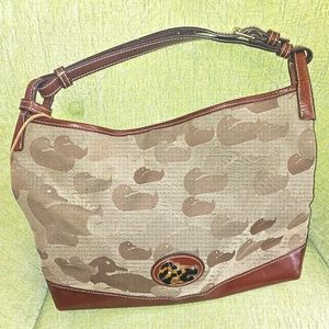 **Vintage** Dooney & Bourke canvas and leather shoulder bag